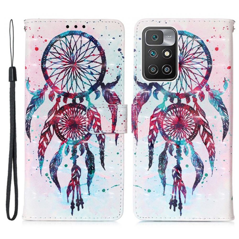 Kožené Pouzdro Na Xiaomi Redmi 10 Akvarelový Lapač Snů