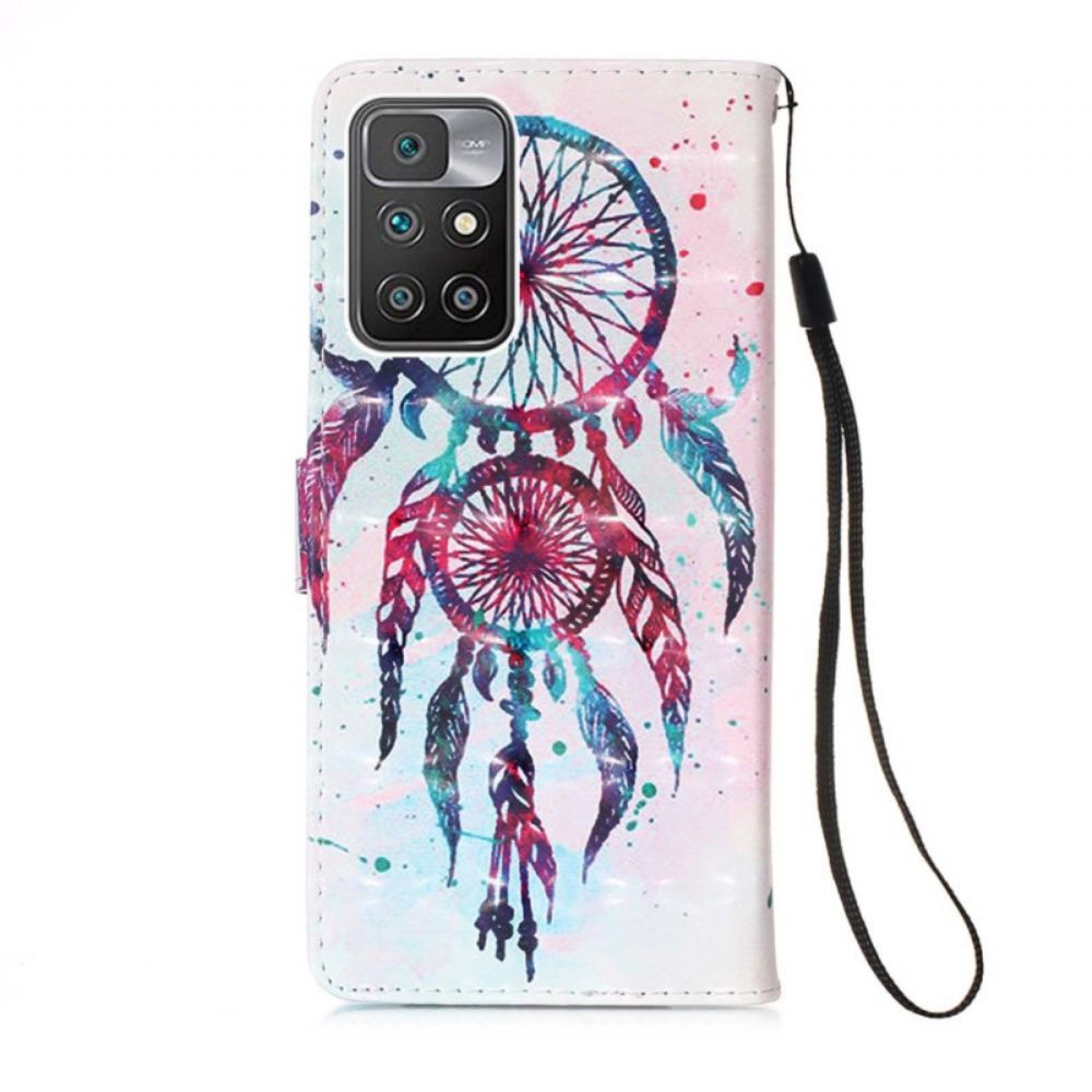 Kožené Pouzdro Na Xiaomi Redmi 10 Akvarelový Lapač Snů