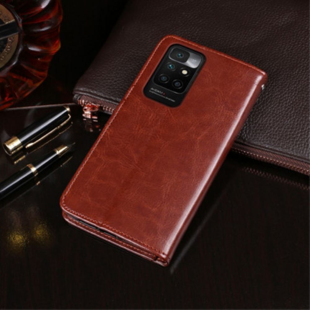 Kožené Pouzdro Na Xiaomi Redmi 10 Imitace Kůže Idewei