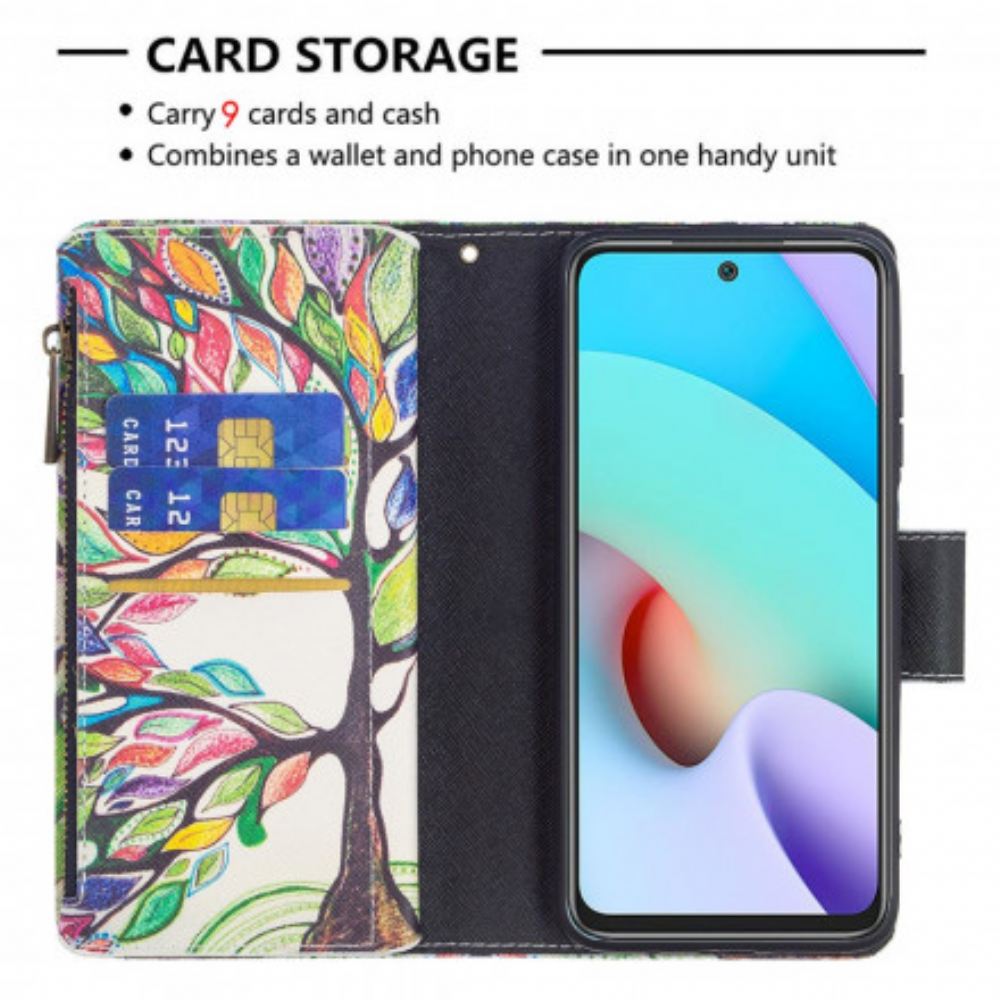 Kožené Pouzdro Na Xiaomi Redmi 10 Kapsa Na Stromeček Na Zip