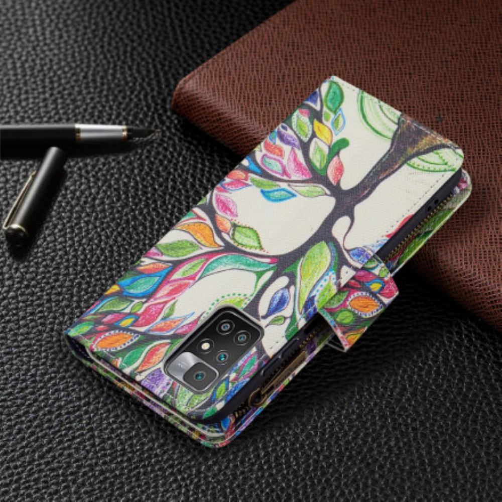 Kožené Pouzdro Na Xiaomi Redmi 10 Kapsa Na Stromeček Na Zip