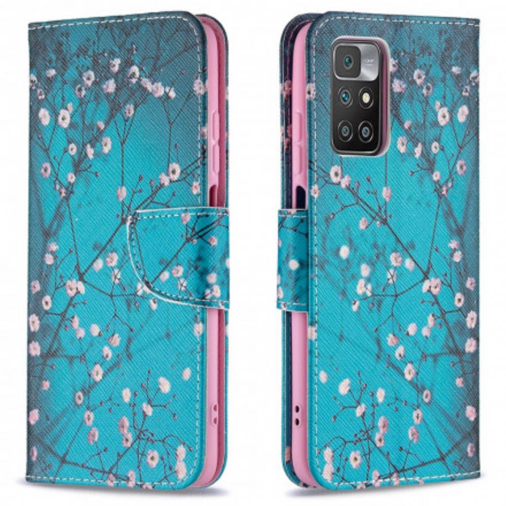 Kožené Pouzdro Na Xiaomi Redmi 10 Kvetoucí Strom