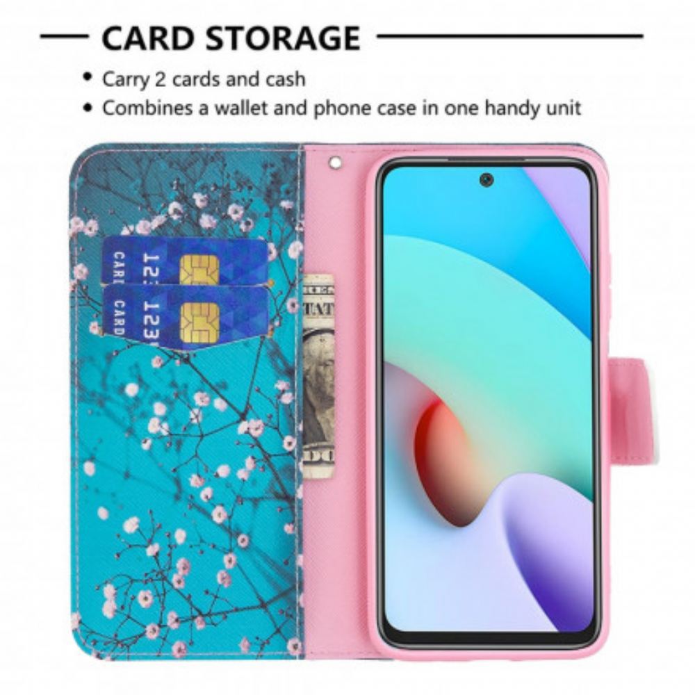 Kožené Pouzdro Na Xiaomi Redmi 10 Kvetoucí Strom