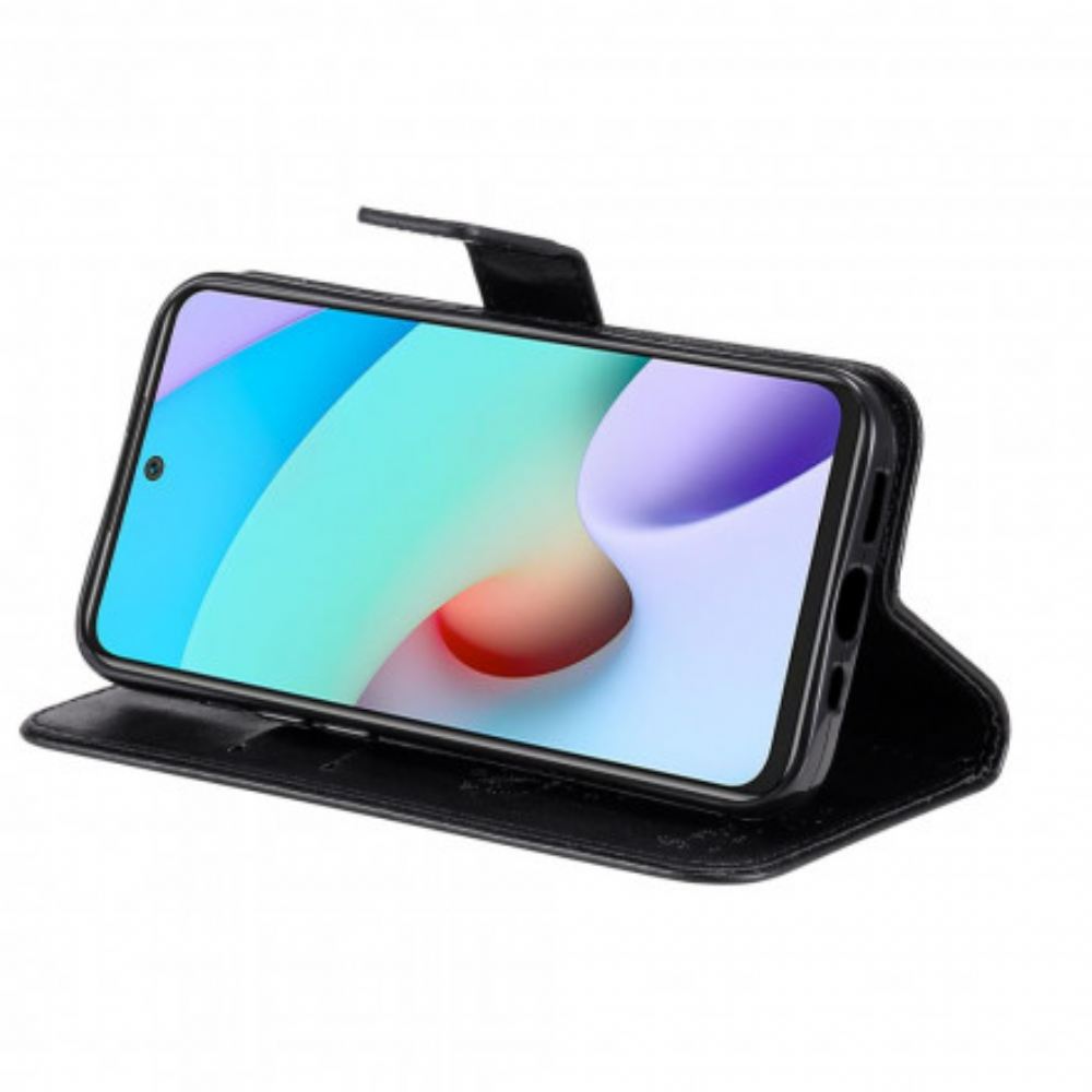 Kožené Pouzdro Na Xiaomi Redmi 10 Na Lana Strom A Strappy Cat