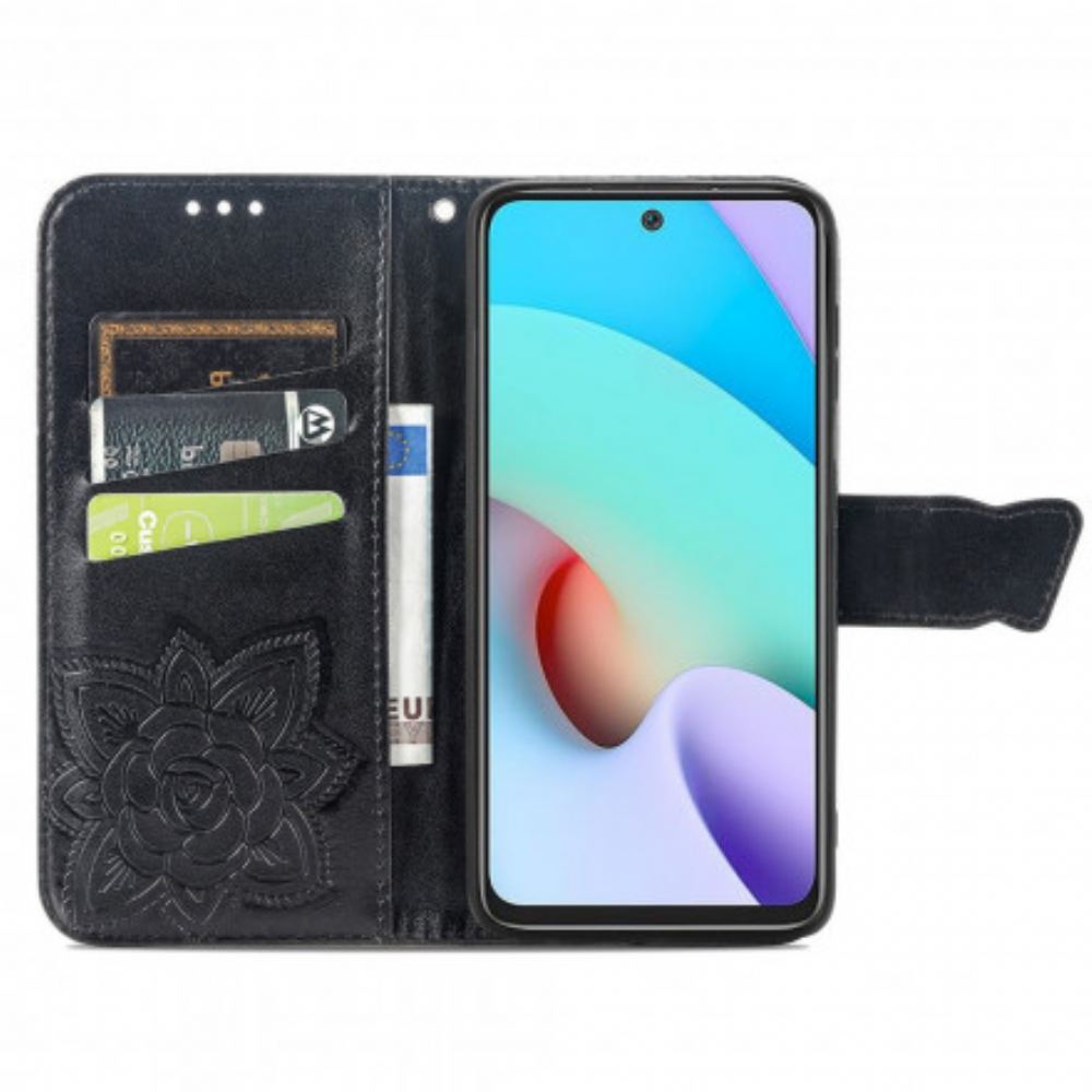 Kožené Pouzdro Na Xiaomi Redmi 10 Poloviční Motýli