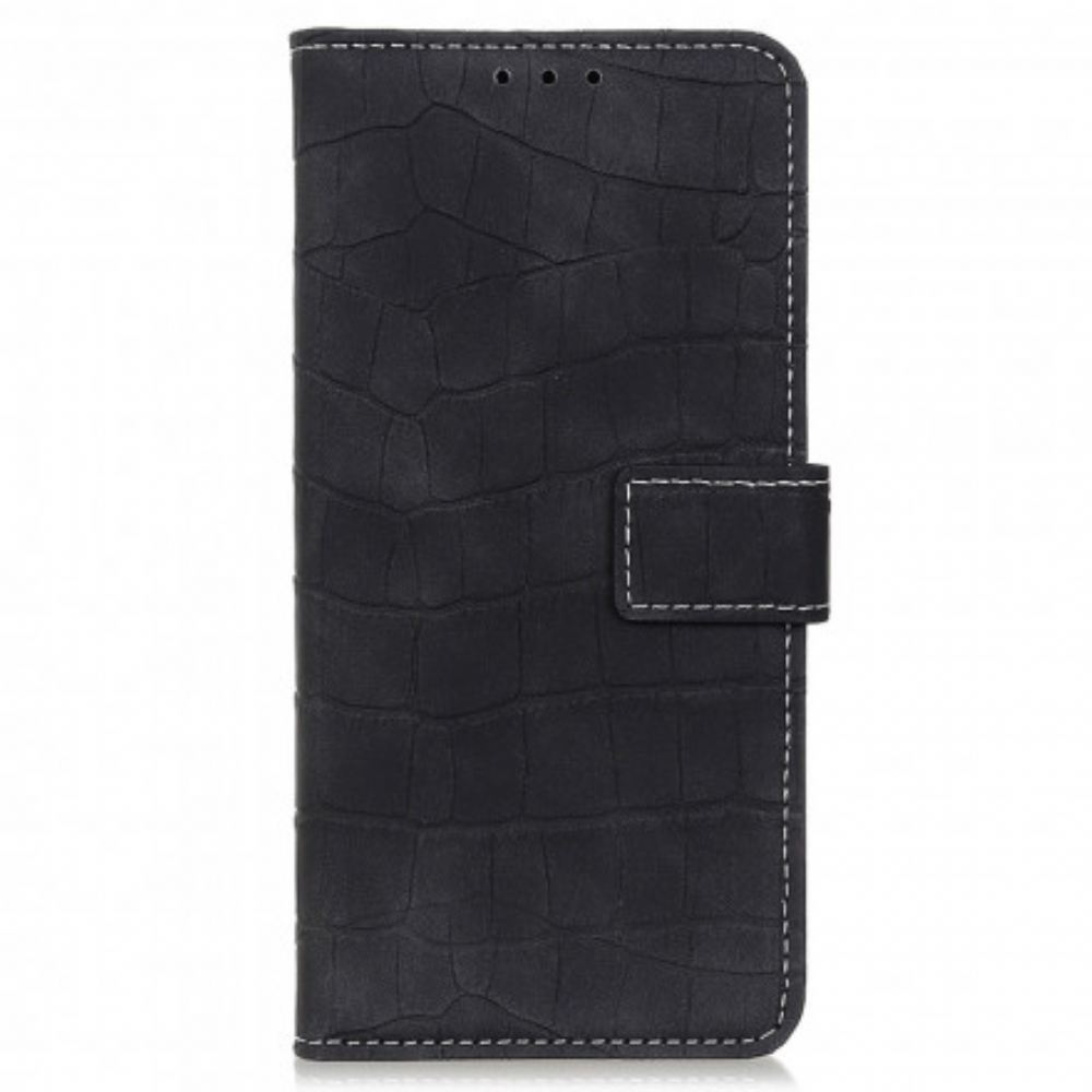 Kožené Pouzdro Na Xiaomi Redmi 10 Vintage Styl Krokodýlí Kůže