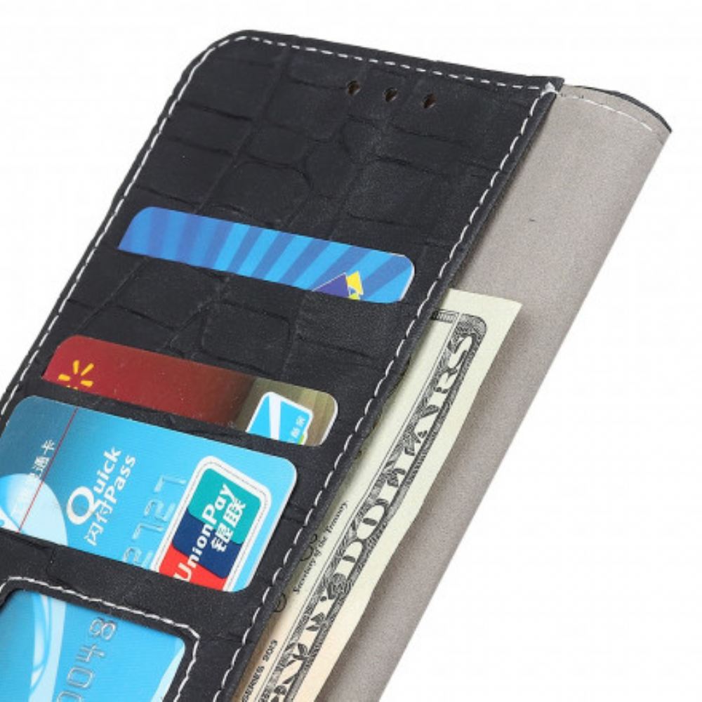 Kožené Pouzdro Na Xiaomi Redmi 10 Vintage Styl Krokodýlí Kůže