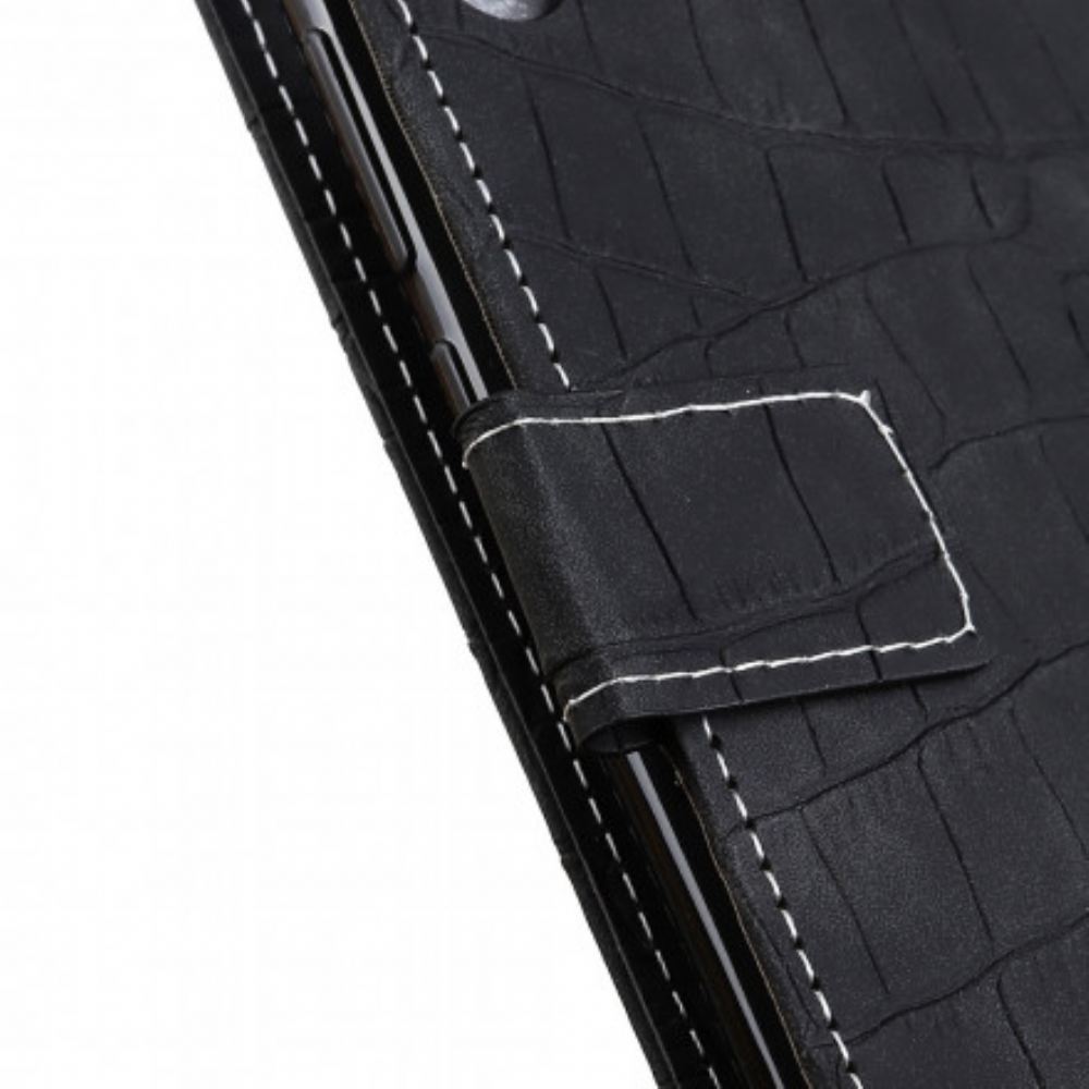Kožené Pouzdro Na Xiaomi Redmi 10 Vintage Styl Krokodýlí Kůže