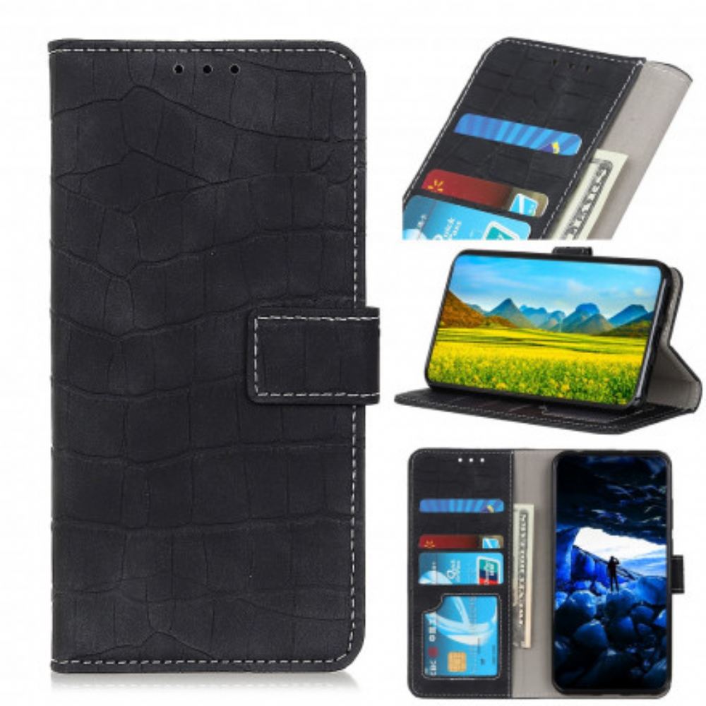 Kožené Pouzdro Na Xiaomi Redmi 10 Vintage Styl Krokodýlí Kůže