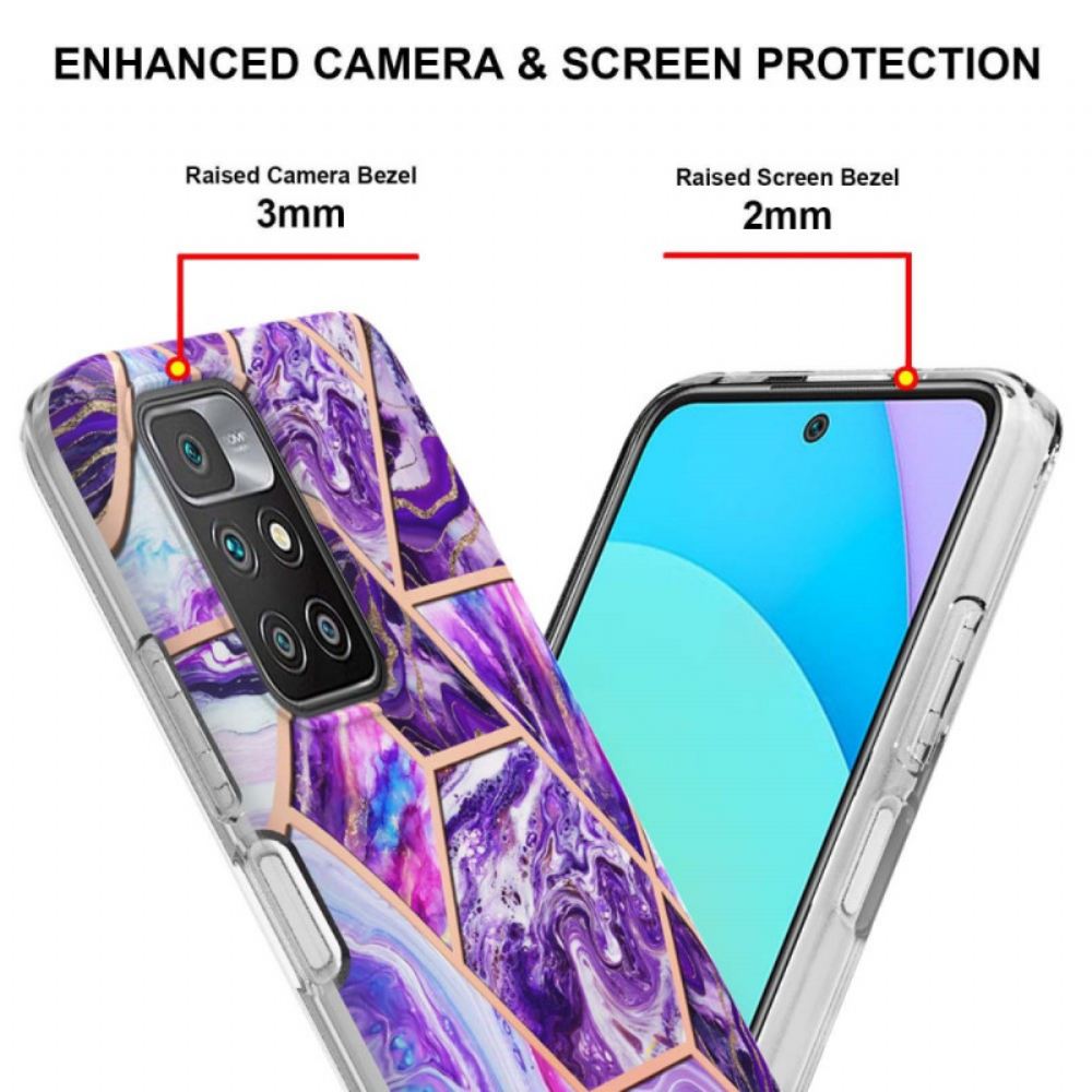 Kryt Na Xiaomi Redmi 10 Intenzivní Geometrický Mramor