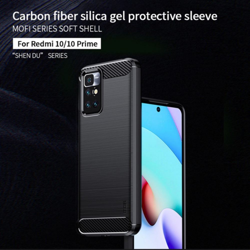 Kryt Na Xiaomi Redmi 10 Mofi Kartáčované Uhlíkové Vlákno
