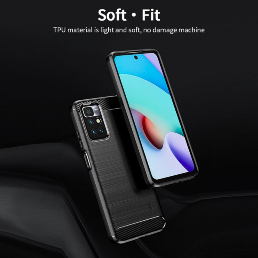 Kryt Na Xiaomi Redmi 10 Mofi Kartáčované Uhlíkové Vlákno