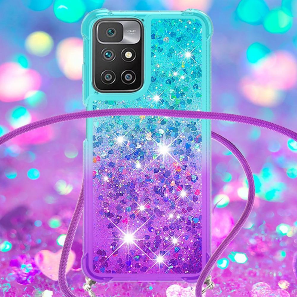 Kryt Na Xiaomi Redmi 10 Silikonové Flitry A Šňůrka