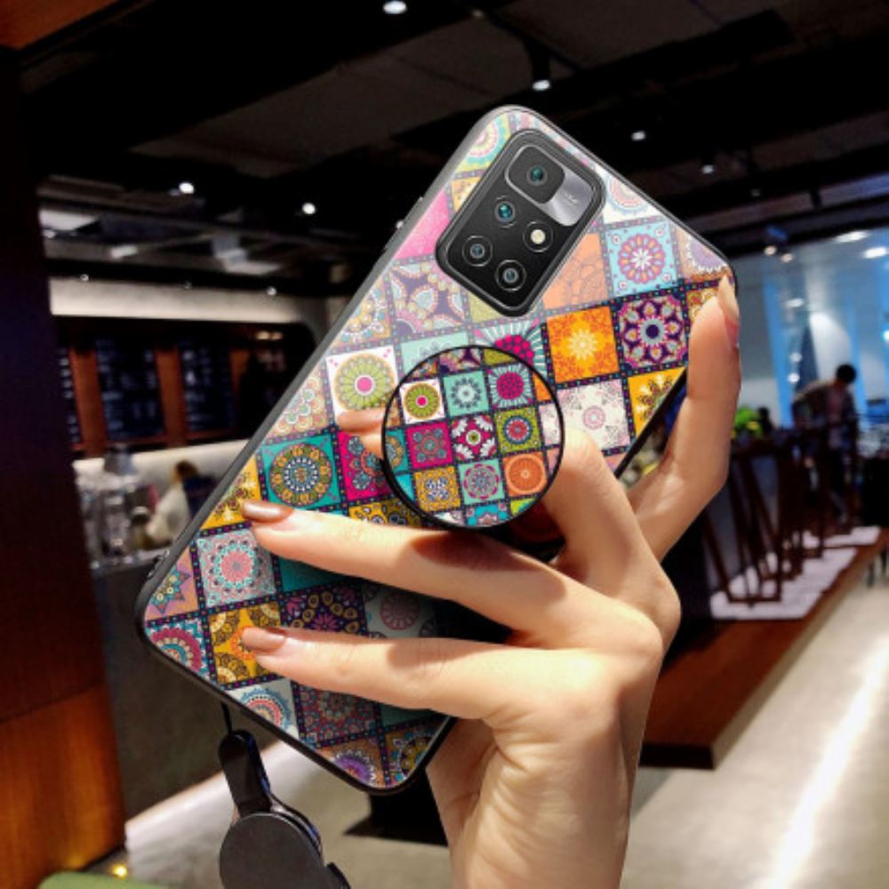 Kryty Na Mobil Na Xiaomi Redmi 10 Magnetický Patchworkový Držák