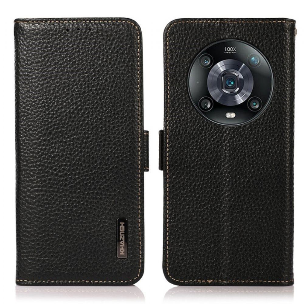 Flipové Pouzdro Na Honor Magic 4 Pro Khazneh Rfid Z Kůže Litchi