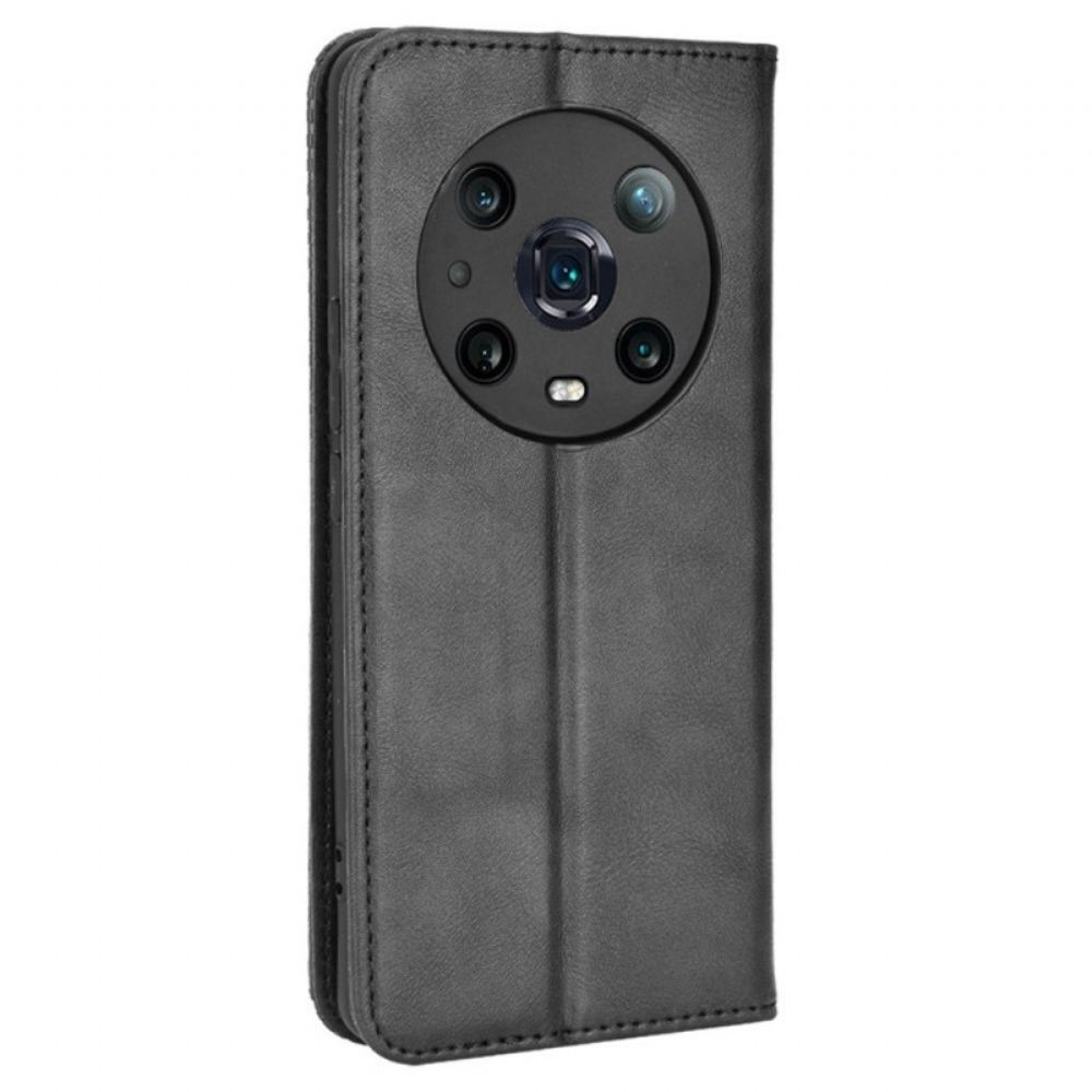 Kryty Na Mobil Na Honor Magic 4 Pro Flipové Pouzdro Stylizovaný Kožený Styl