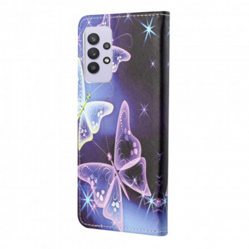 Flipové Pouzdro Na Samsung Galaxy A32 4G Suverénní Motýli