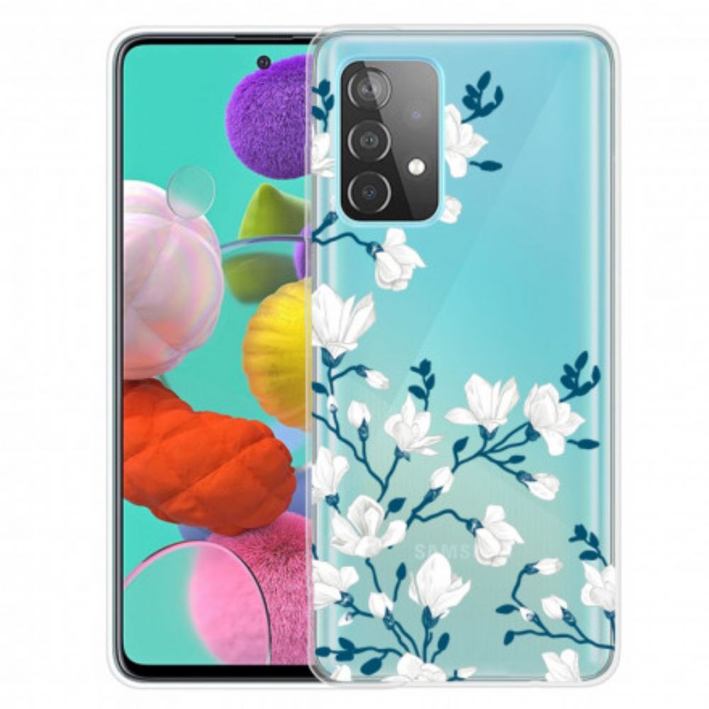 Kryt Na Samsung Galaxy A32 4G Bílé Květy
