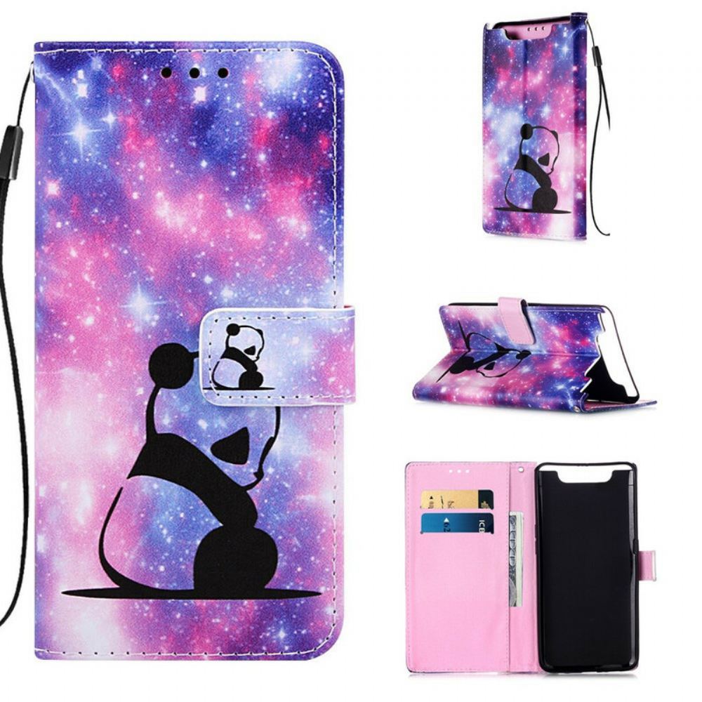 Flipové Pouzdro Na Samsung Galaxy A90 / A80 Galaxie Panda
