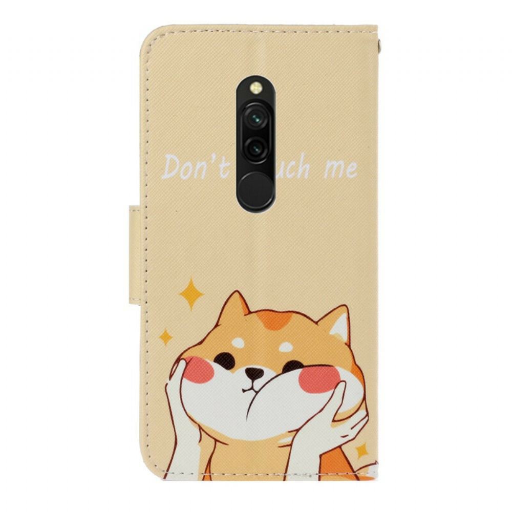 Flipové Pouzdro Na Xiaomi Redmi 8 Na Lana Nedotýkej Se Mě Strappy Cat