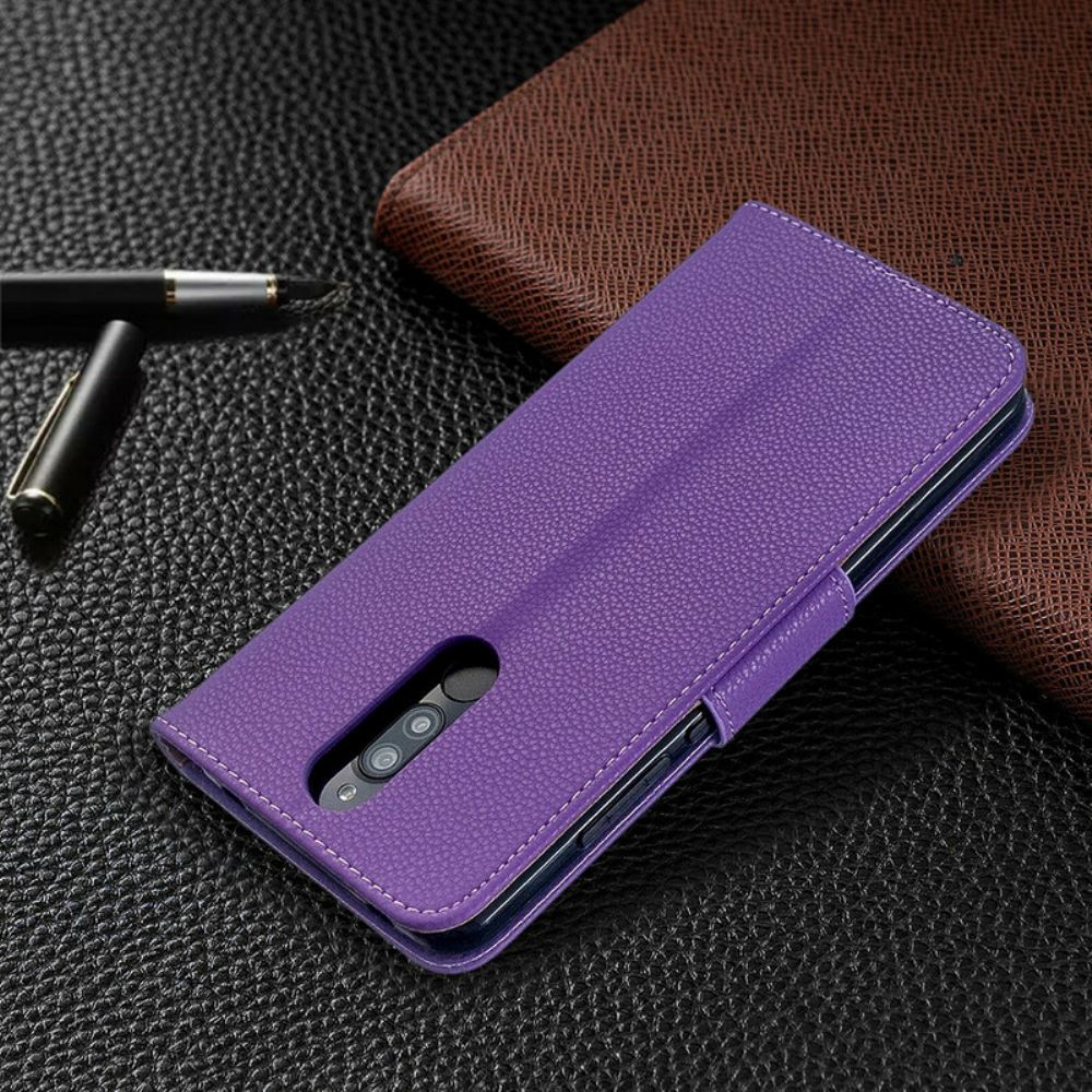 Kožené Pouzdro Na Xiaomi Redmi 8 Na Lana Barevný Kožený Efekt Litchi S Řemínkem