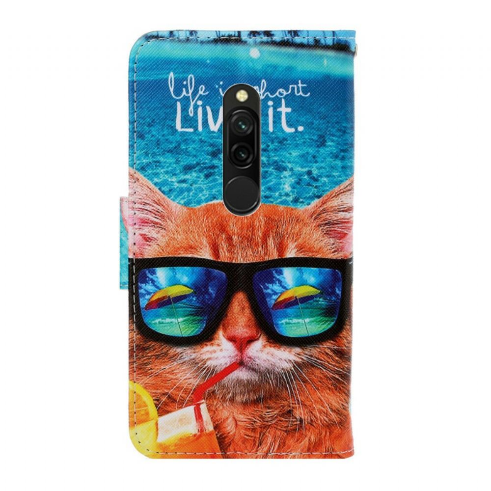 Kožené Pouzdro Na Xiaomi Redmi 8 Na Lana Cat Live It Strappy
