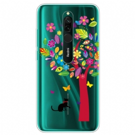 Kryty Na Mobil Na Xiaomi Redmi 8 Kočka Pod Barevným Stromem