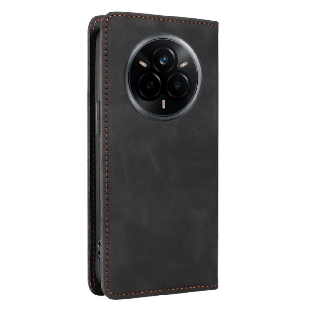 Kožené Pouzdro Folio Na Realme 14 Pro 5g Klasická Semišová Rfid