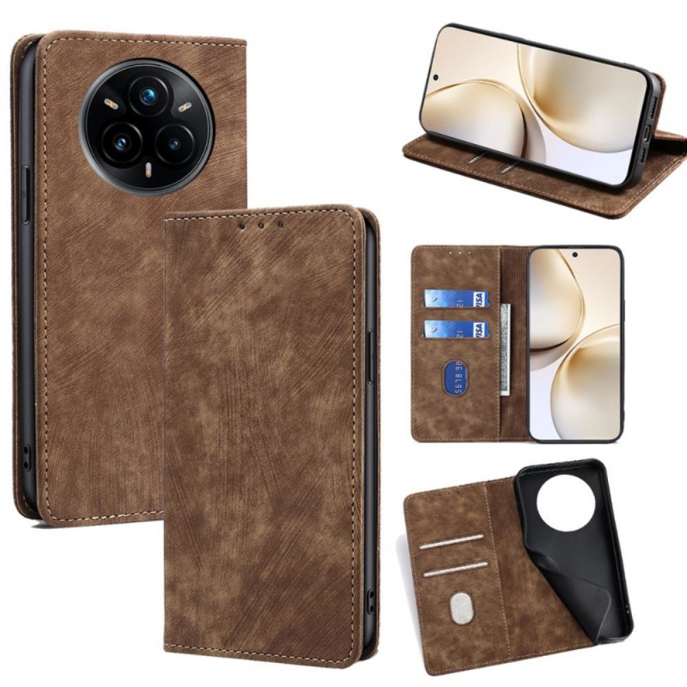 Kožené Pouzdro Folio Na Realme 14 Pro 5g Rfid Ochrana S Efektem Semiše