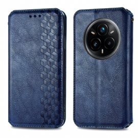 Kožené Pouzdro Folio Na Realme 14 Pro 5g Semišový Efekt Diamantový Lem