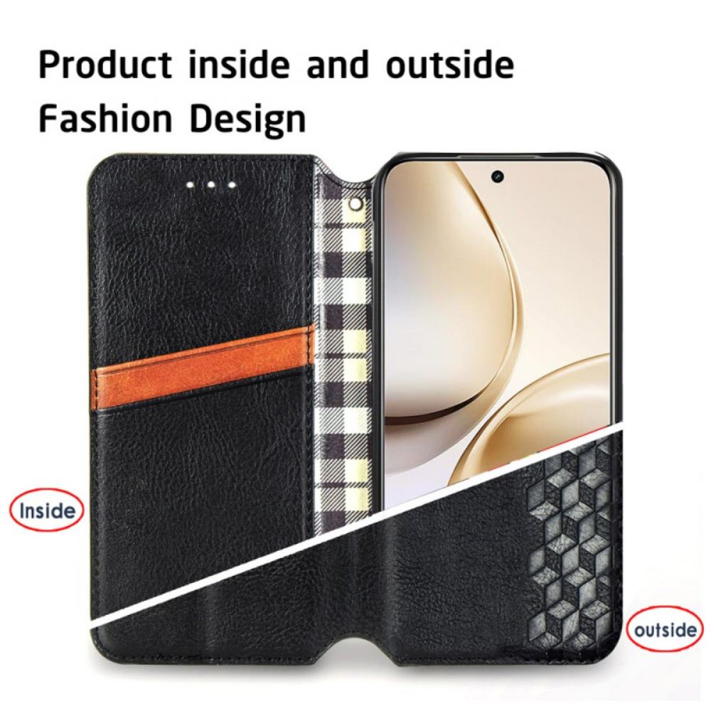 Kožené Pouzdro Folio Na Realme 14 Pro 5g Semišový Efekt Diamantový Lem