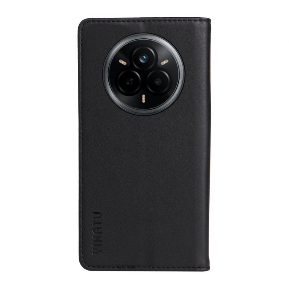 Kožené Pouzdro Folio Realme 14 Pro 5g Klasický Kožený Efekt Ykatu