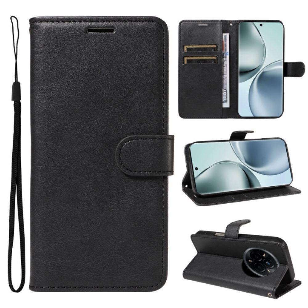 Kožený Kryt Na Realme 14 Pro 5g Jednoduchá Umělá Kůže