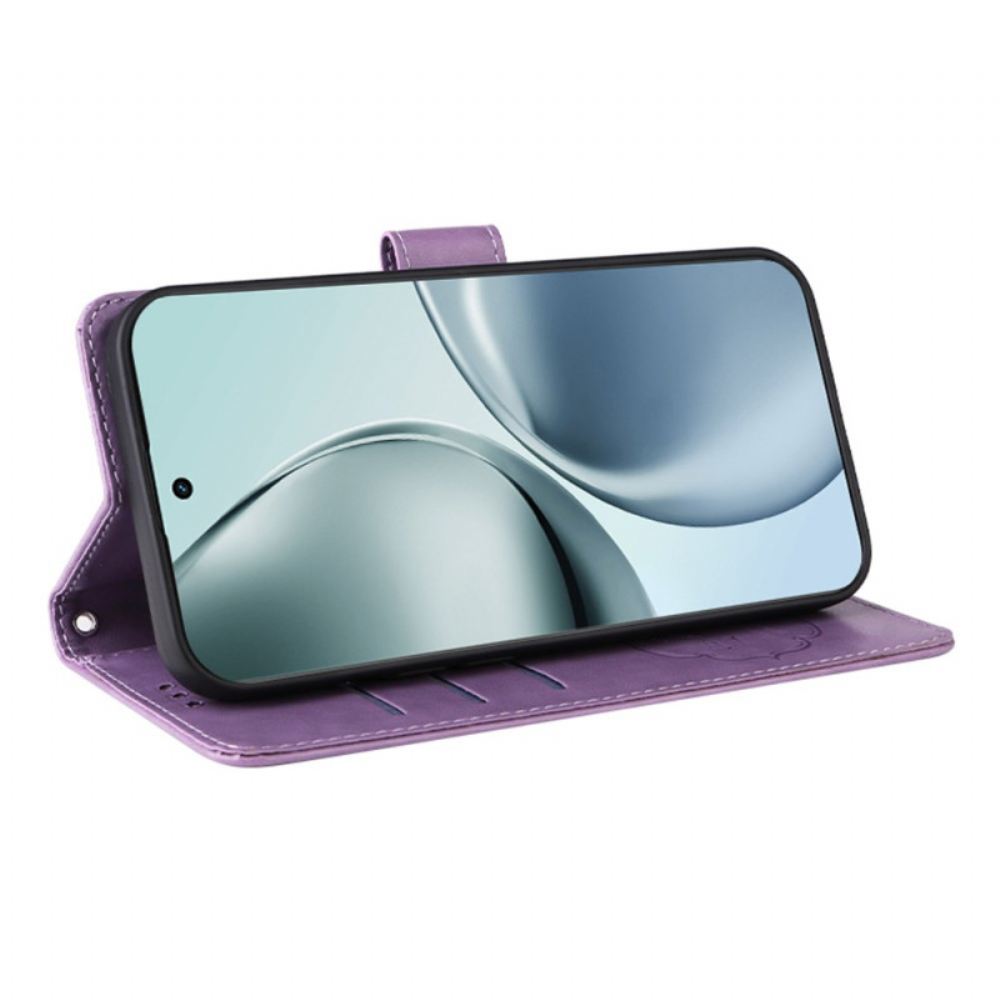 Kožený Kryt Na Realme 14 Pro 5g Květiny A Motýli