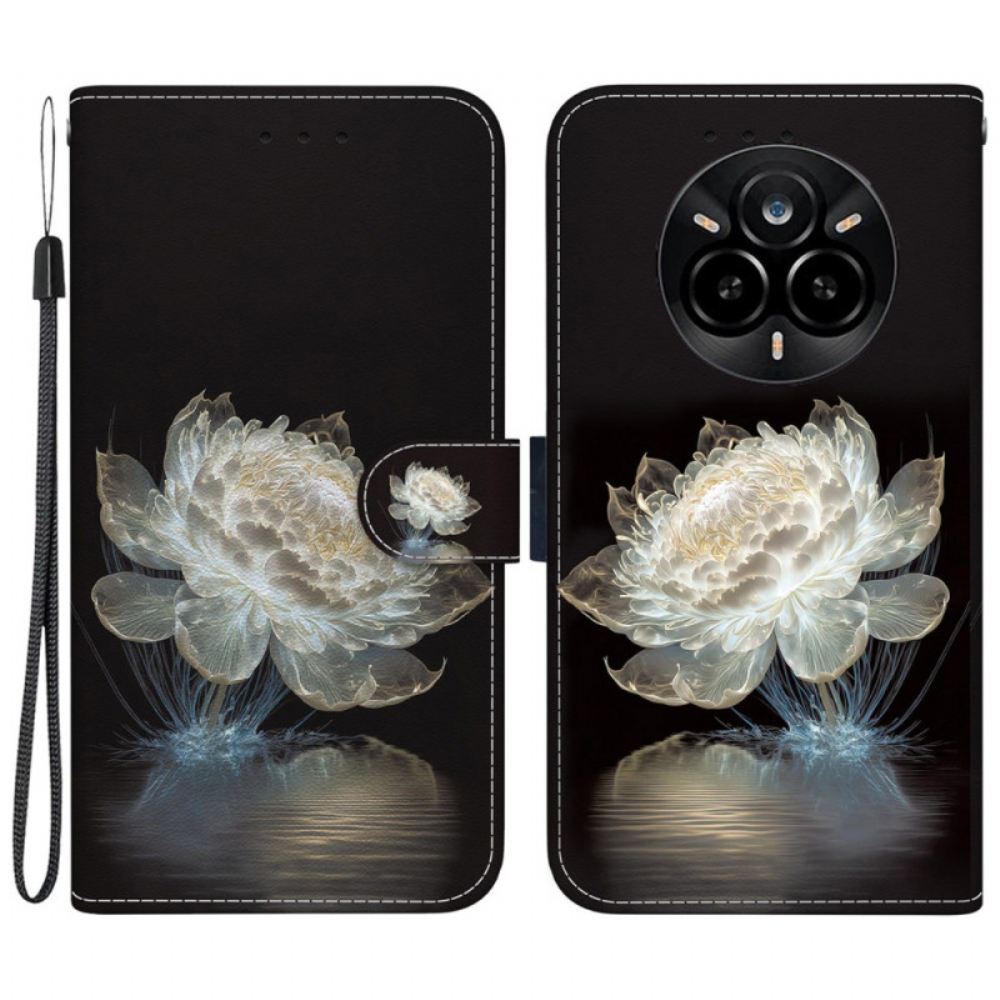 Kožený Kryt Na Realme 14 Pro 5g Křišťálová Pivoňka