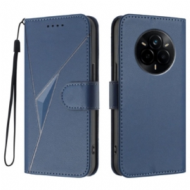 Kožený Kryt Na Realme 14 Pro 5g Trojúhelníkový Vzor