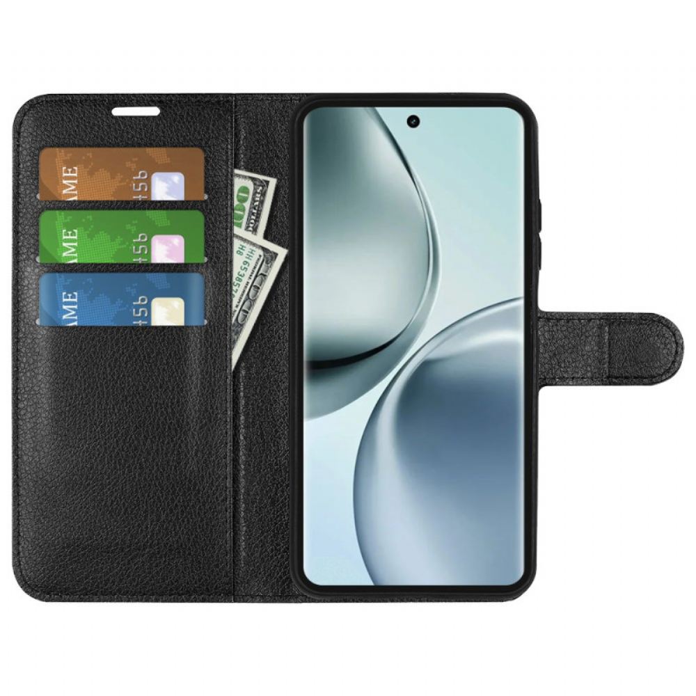 Kožený Kryt Realme 14 Pro 5g Klasická Umělá Kůže Liči