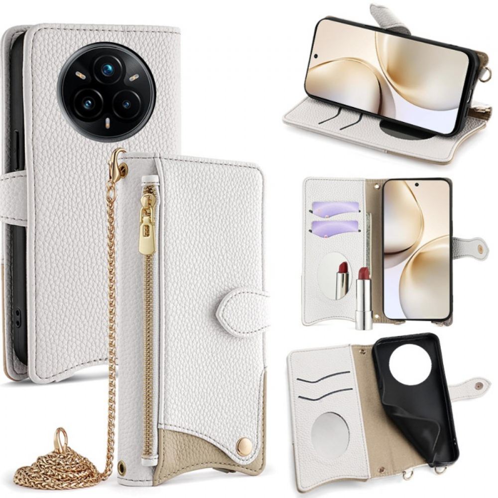 Kožený Kryt Realme 14 Pro 5g Peněženka A Řetízek