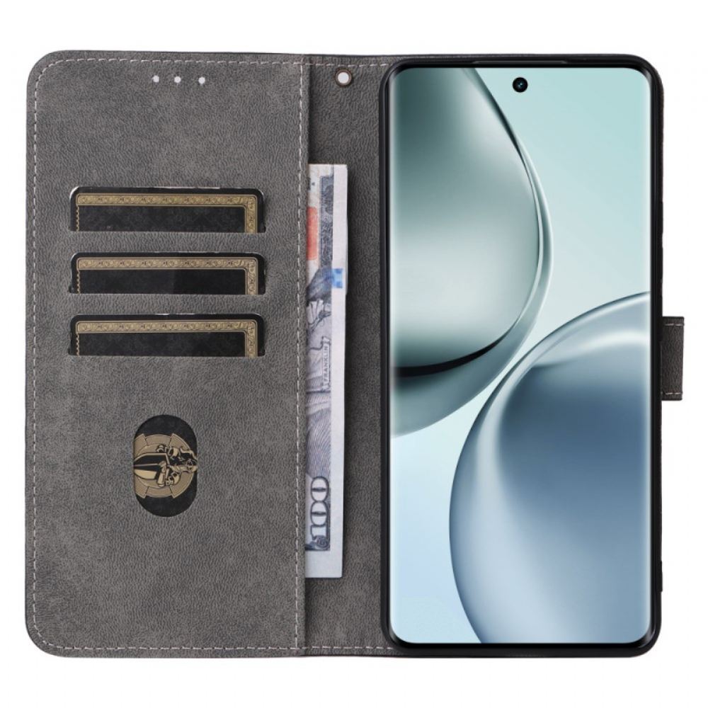 Kožený Kryt Realme 14 Pro 5g Semišový Efekt Rfid Ochrana S Páskem