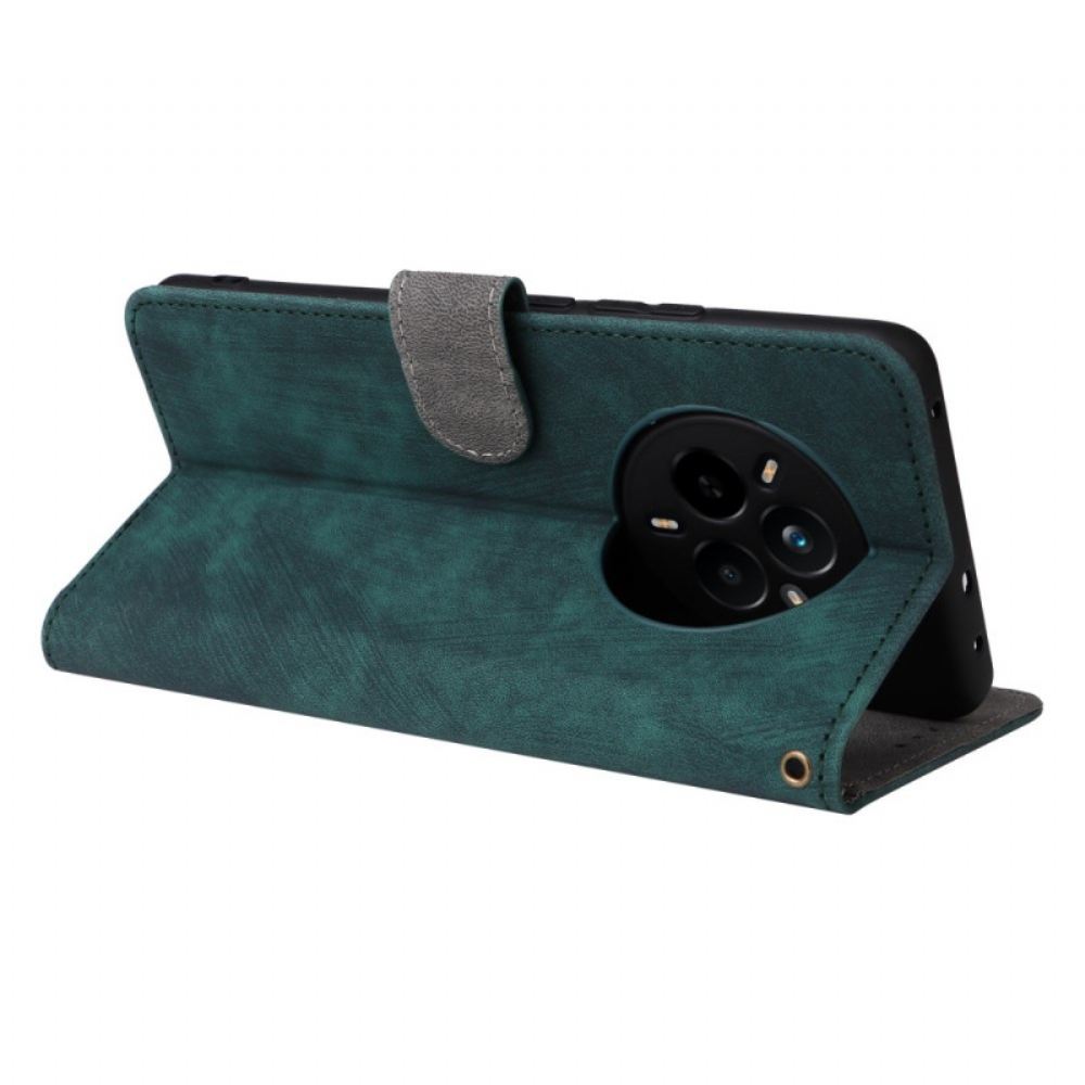 Kožený Kryt Realme 14 Pro 5g Semišový Efekt Rfid Ochrana S Páskem