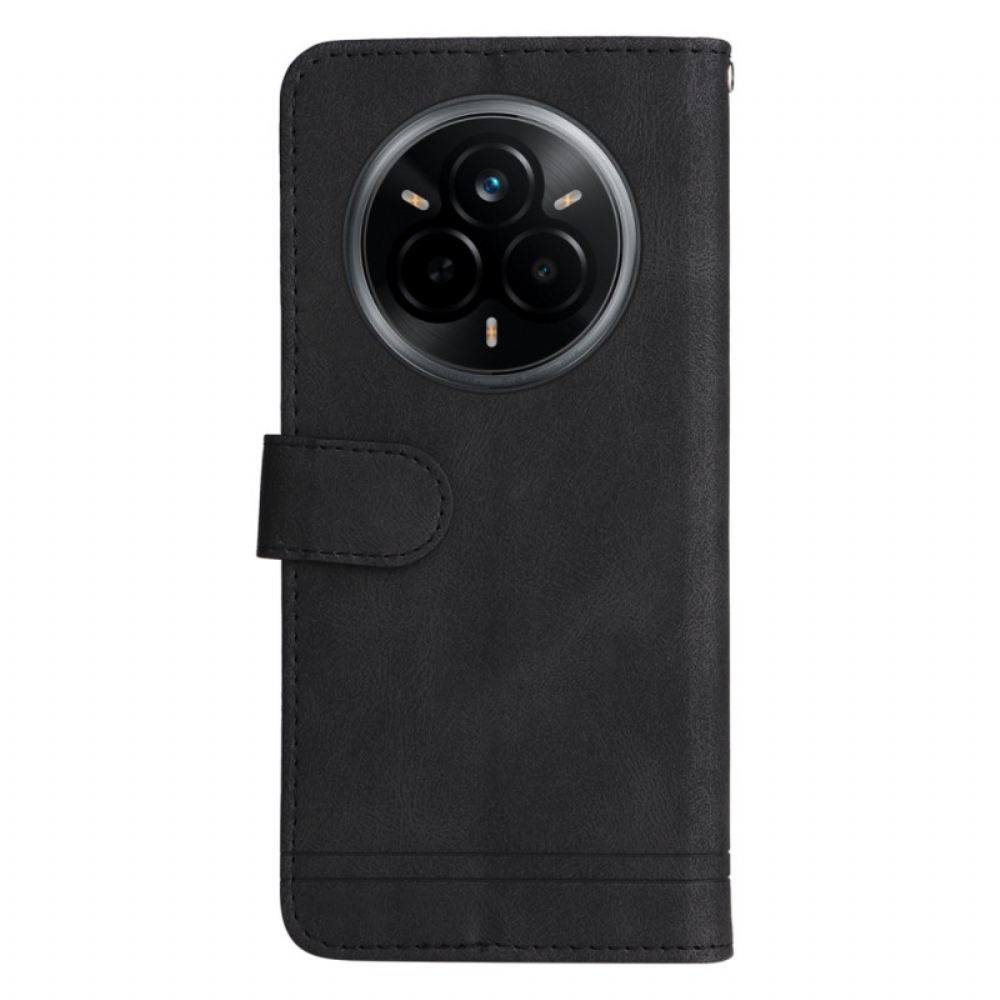 Kožený Kryt Realme 14 Pro 5g Semišový Efekt S Nýty