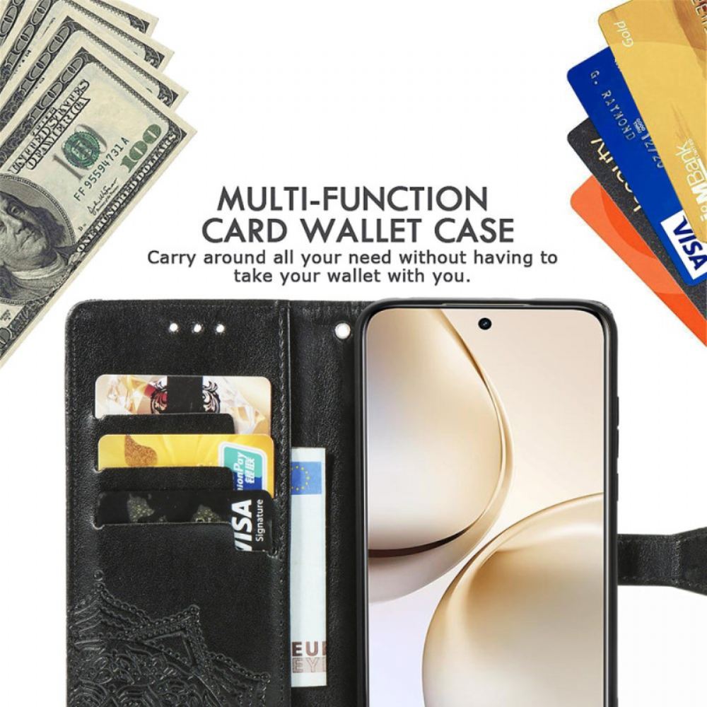 Kožený Kryt Realme 14 Pro 5g Sluneční Mandala