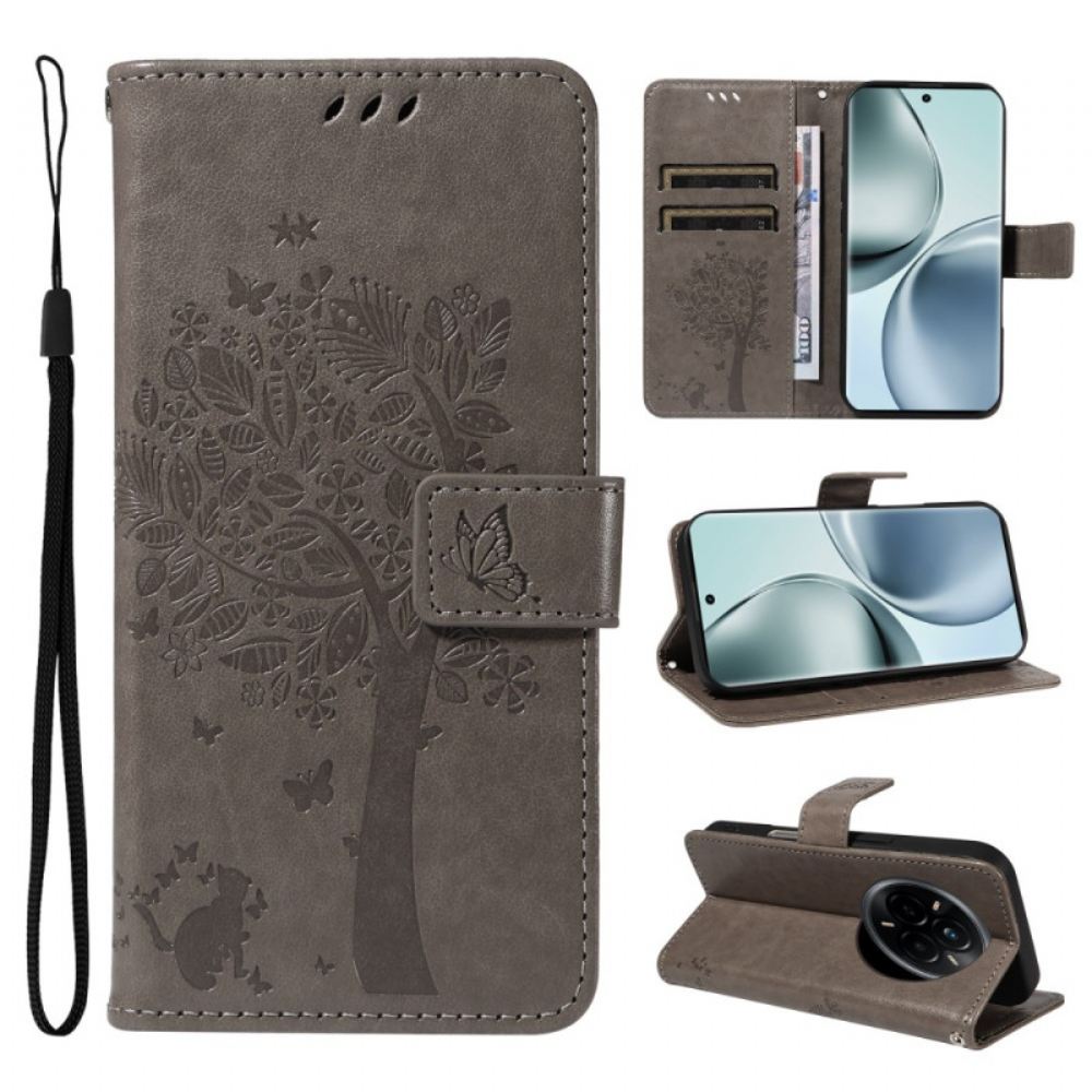 Kožený Kryt Realme 14 Pro 5g Strom A Kočka