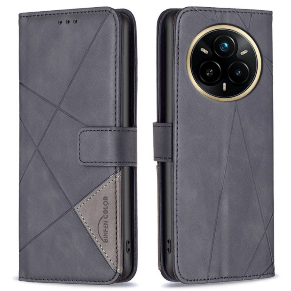 Peněženková Pouzdra Realme 14 Pro 5g Binfen Barva Geometrický Vzor
