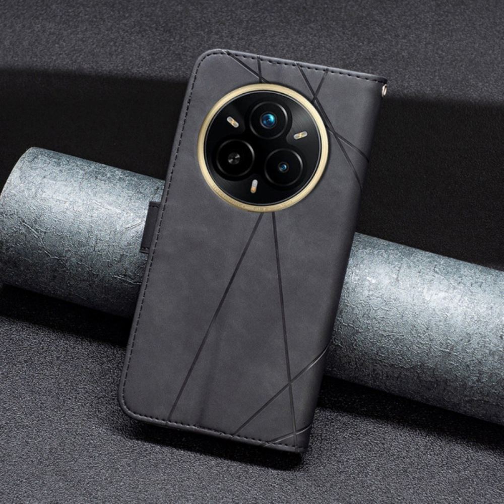 Peněženková Pouzdra Realme 14 Pro 5g Binfen Barva Geometrický Vzor