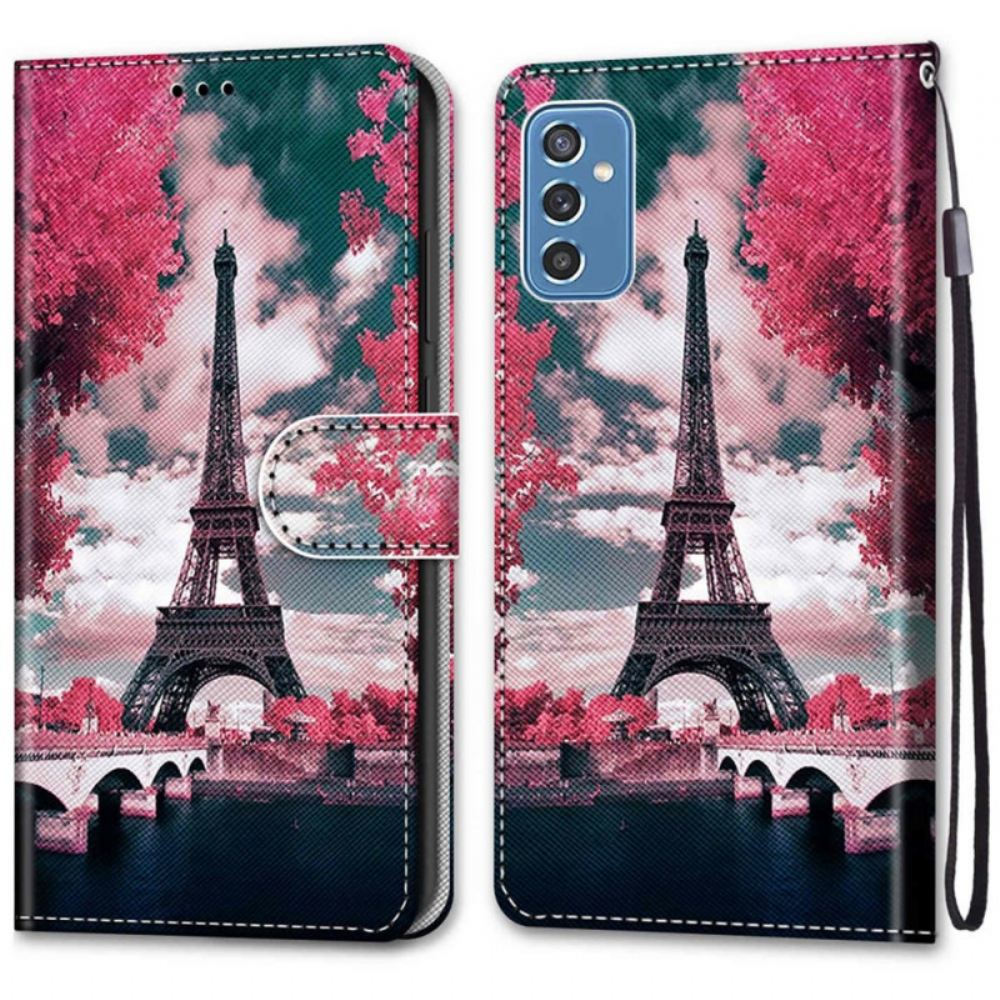 Flipové Pouzdro Na Samsung Galaxy M52 5G Eiffelova Věž Soumraku