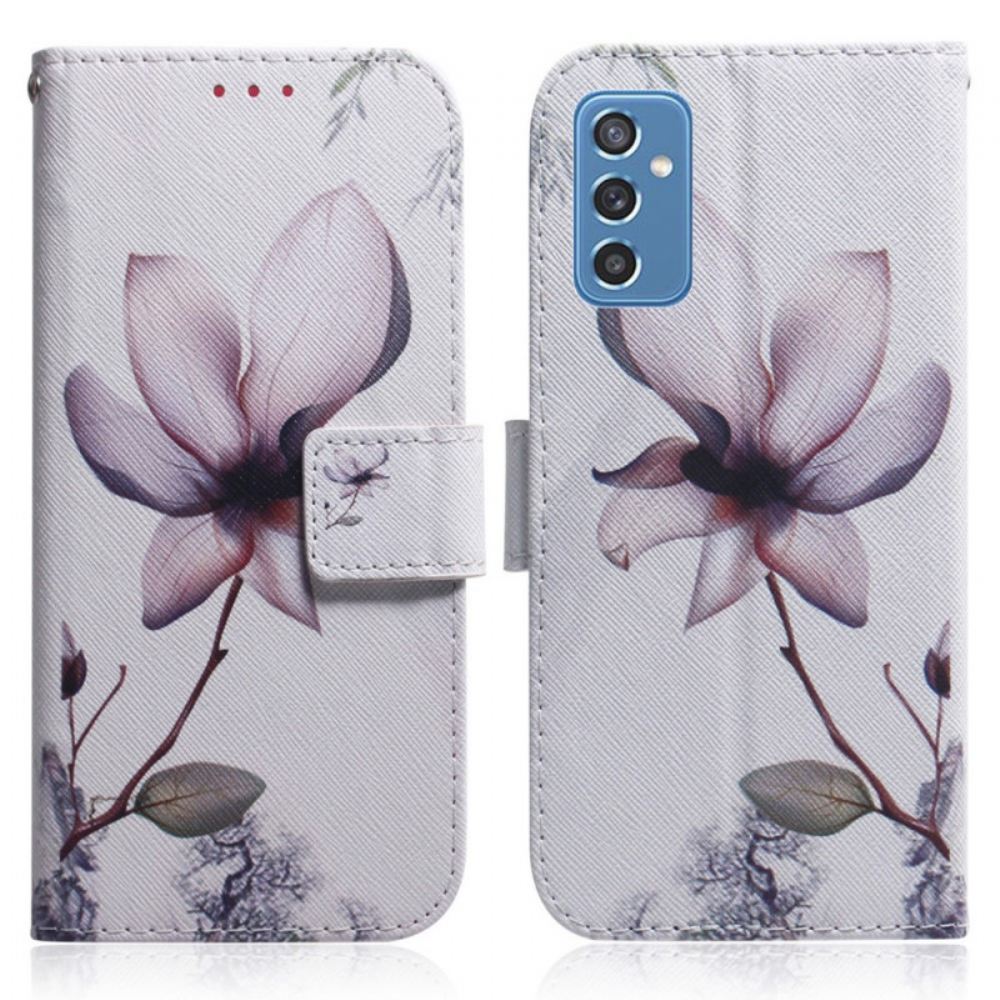 Flipové Pouzdro Na Samsung Galaxy M52 5G Fialový Květ