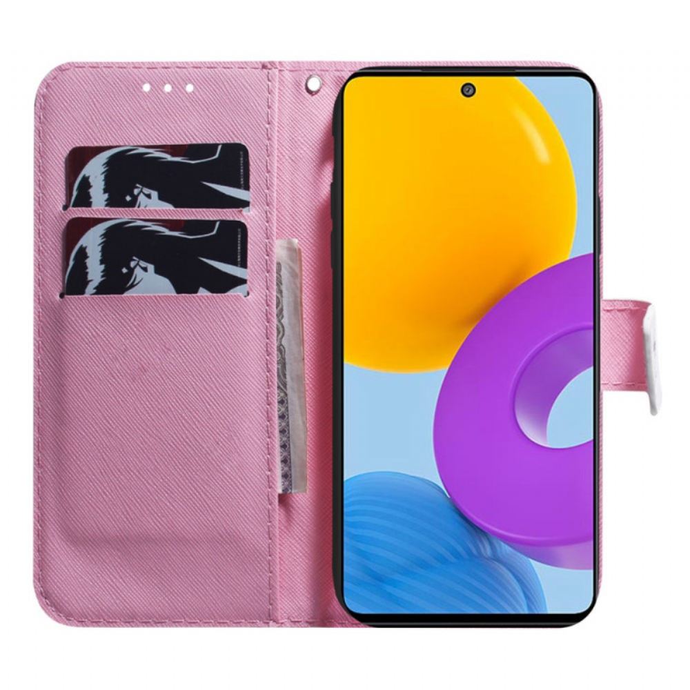 Flipové Pouzdro Na Samsung Galaxy M52 5G Fialový Květ