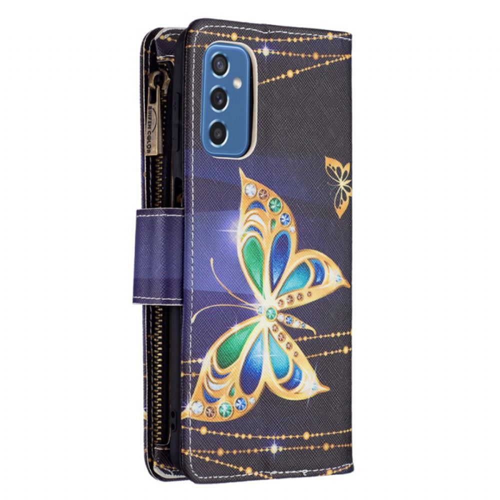 Flipové Pouzdro Na Samsung Galaxy M52 5G Fosforeskující Motýl