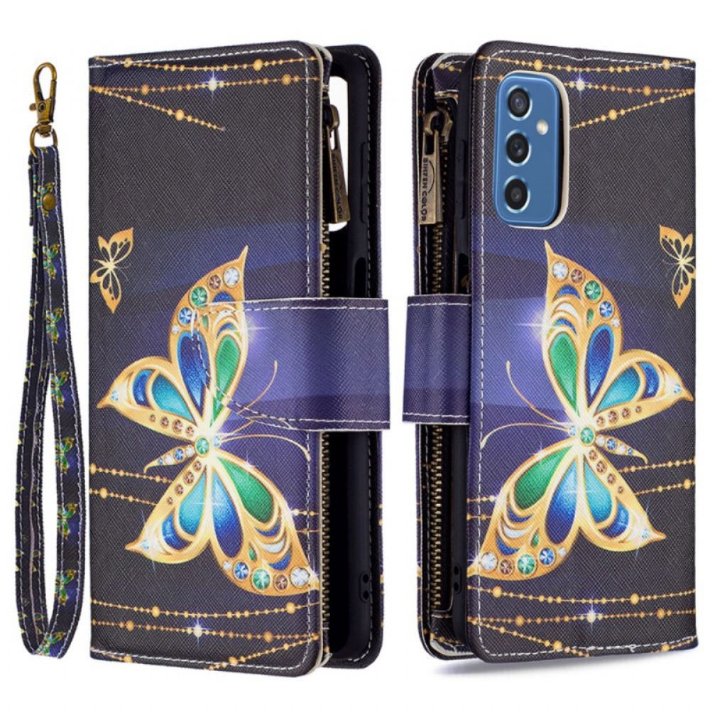 Flipové Pouzdro Na Samsung Galaxy M52 5G Fosforeskující Motýl